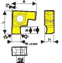Твердосплавная сменная пластина для обработки канавок и отрезки GER/L-100-005B