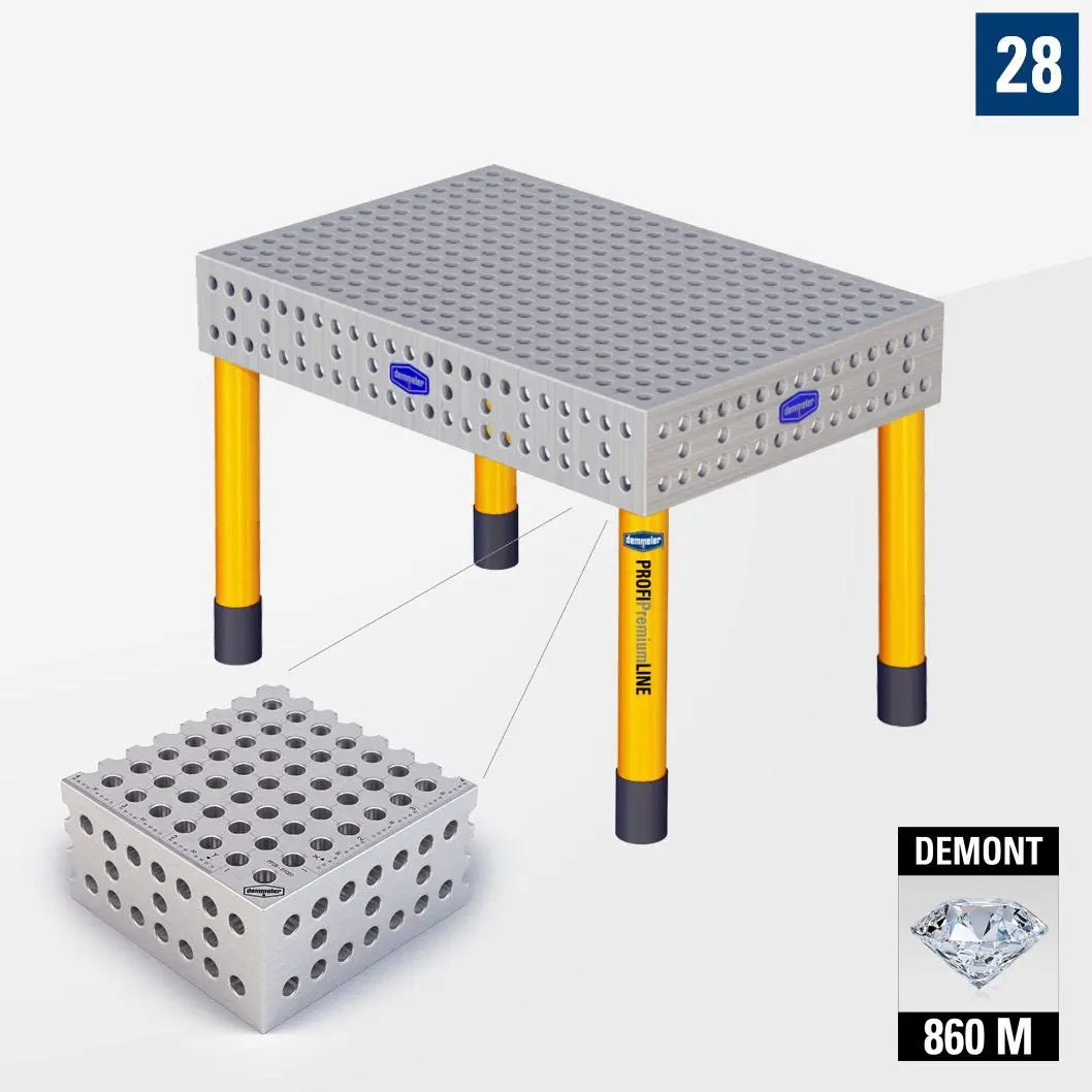 PROFI Premium LINE PP 3D Сварочный стол 1200х800 Азотированный DEMONT 860 M Со стандартными опорами 