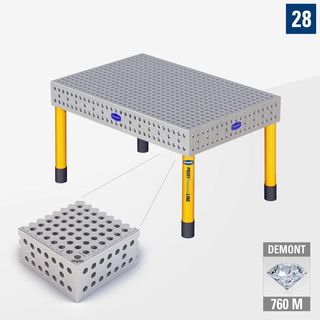 PROFI Premium LINE PP 3D Сварочный стол 1500х1000 Азотированный DEMONT 760 M Со стандартными опорами