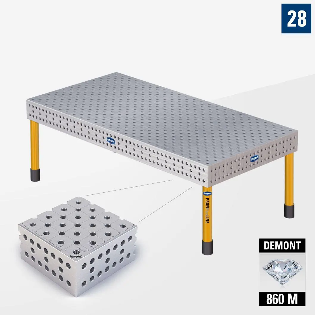 PROFIPlusLINE PL 3D Сварочный стол 28 2000х1000 Азотированный DEMONT 860 M Со стандартными опорами P