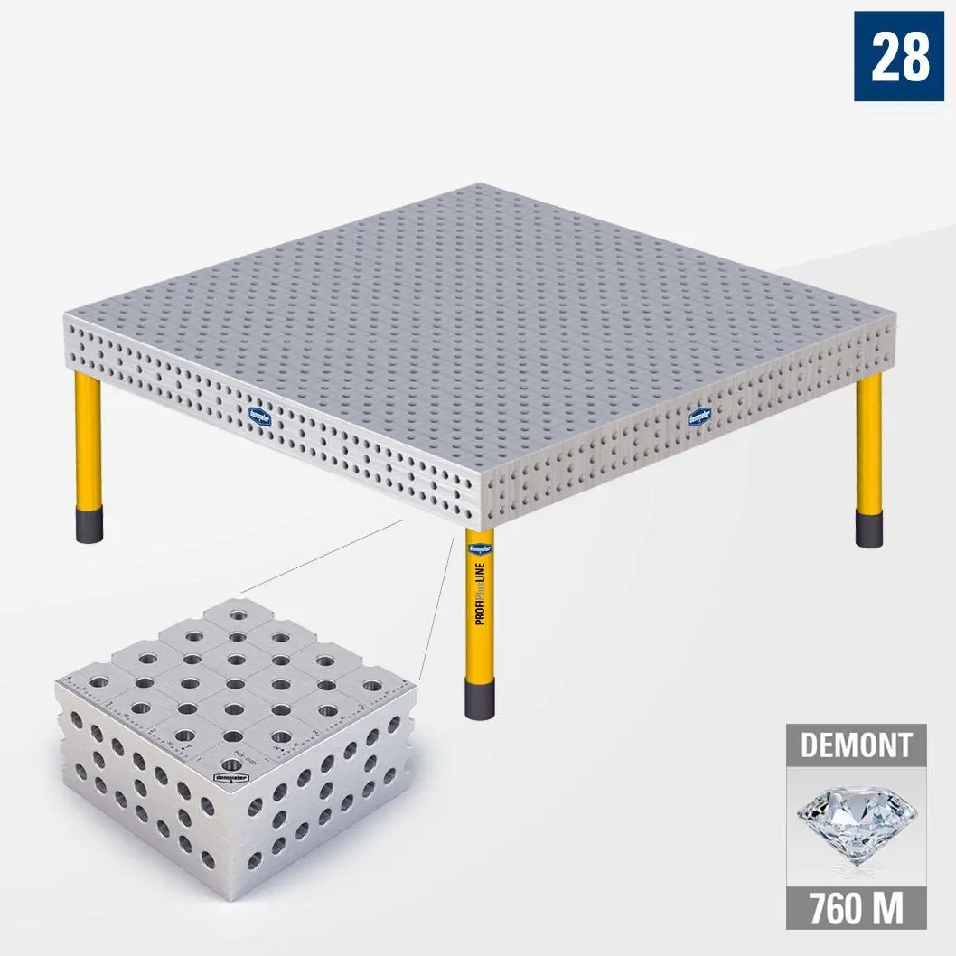PROFIPlusLINE PL 3D Сварочный стол 28 2000х2000 Азотированный DEMONT 760 M Со стандартными опорами P