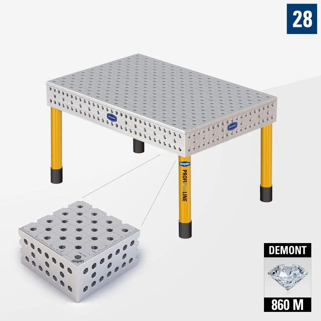 PROFIPlusLINE PL 3D Сварочный стол 28 1500х1000 Азотированный DEMONT 860 M Со стандартными опорами P