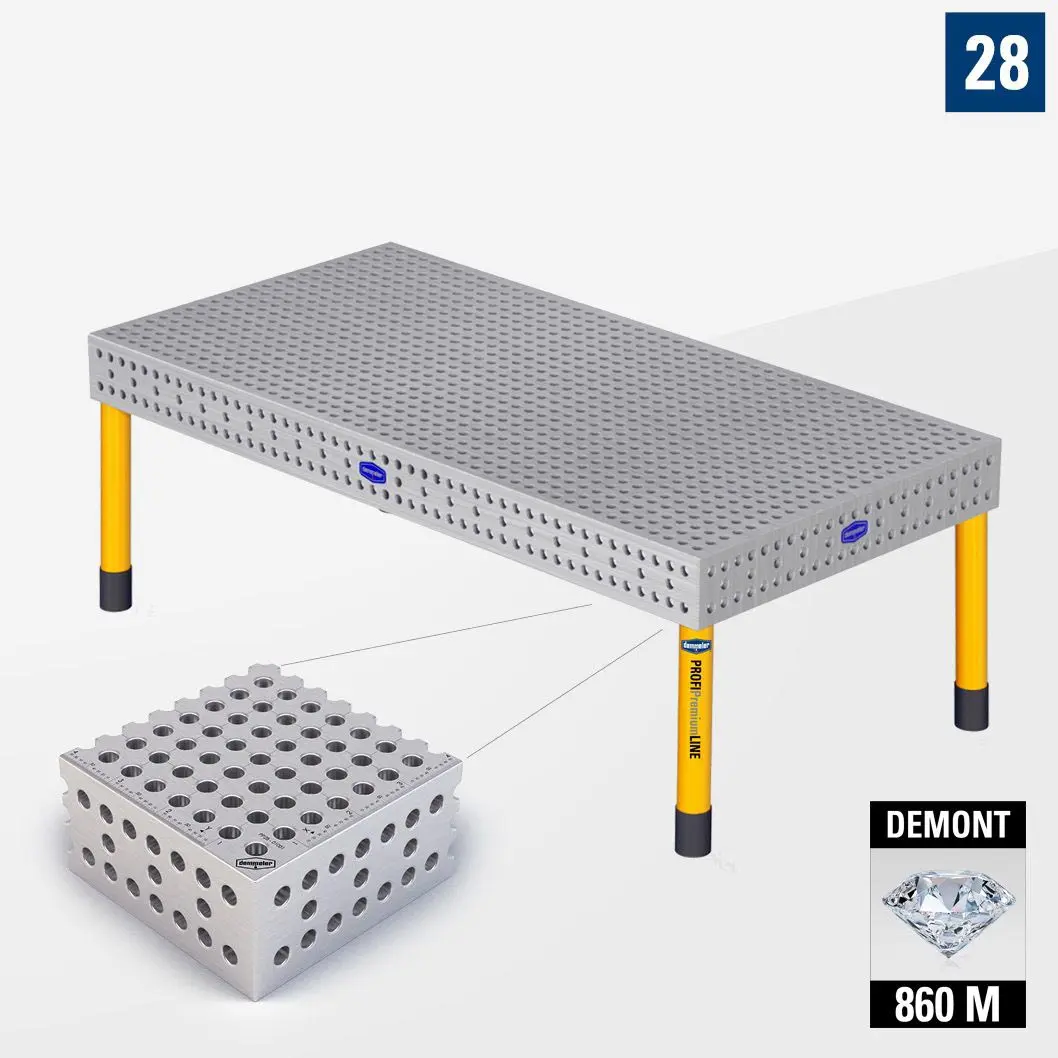 PROFI Premium LINE PP 3D Сварочный стол 2400х1200 Азотированный DEMONT 860 M Со стандартными опорами