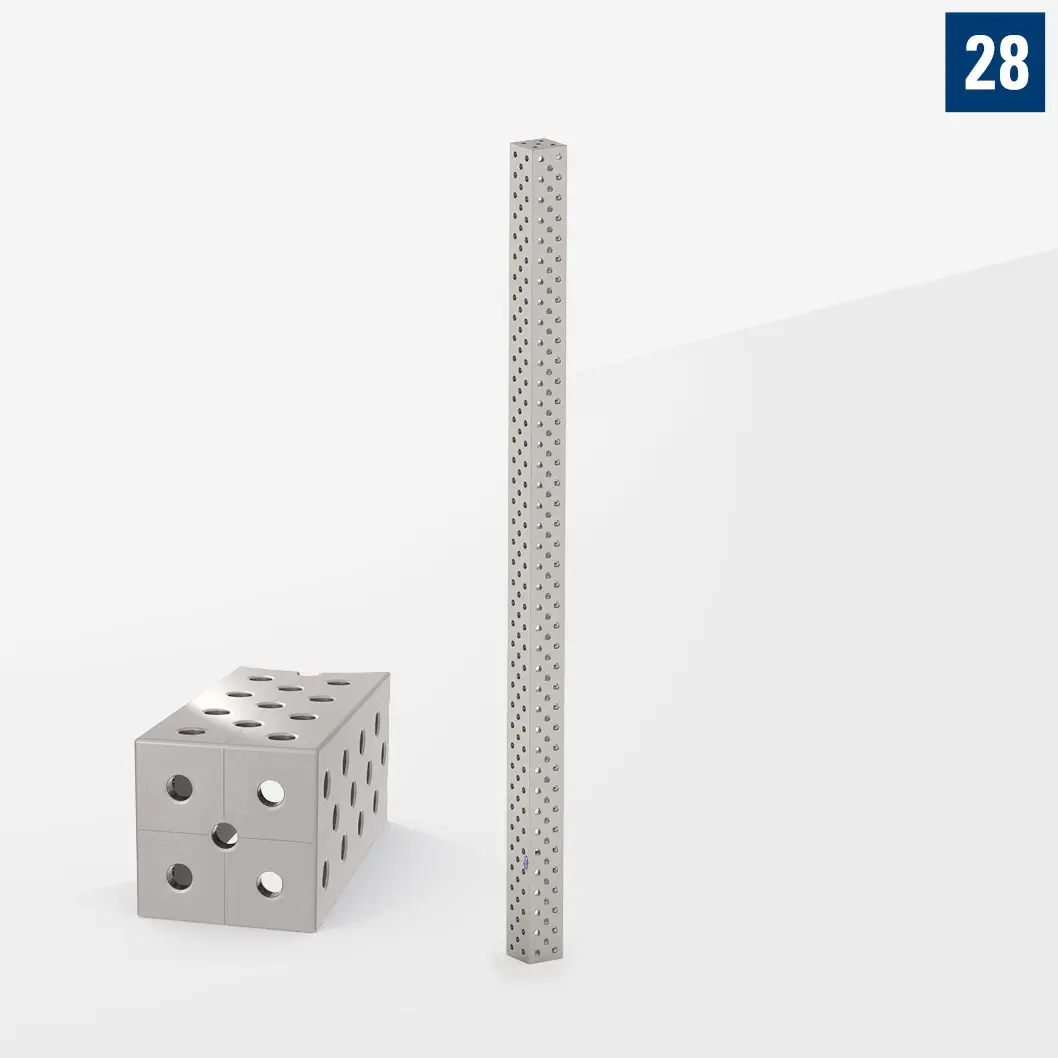 Промежуточный U-образный блок сталь. Торцевые стороны - Диагональная сетка L4000 200х200 D28-04002-0