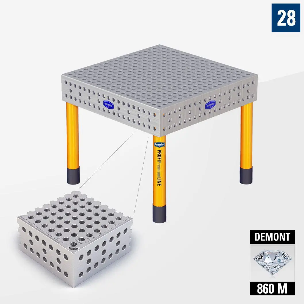 PROFI Premium LINE PP 3D Сварочный стол 1000х1000 Азотированный DEMONT 860 M Со стандартными опорами