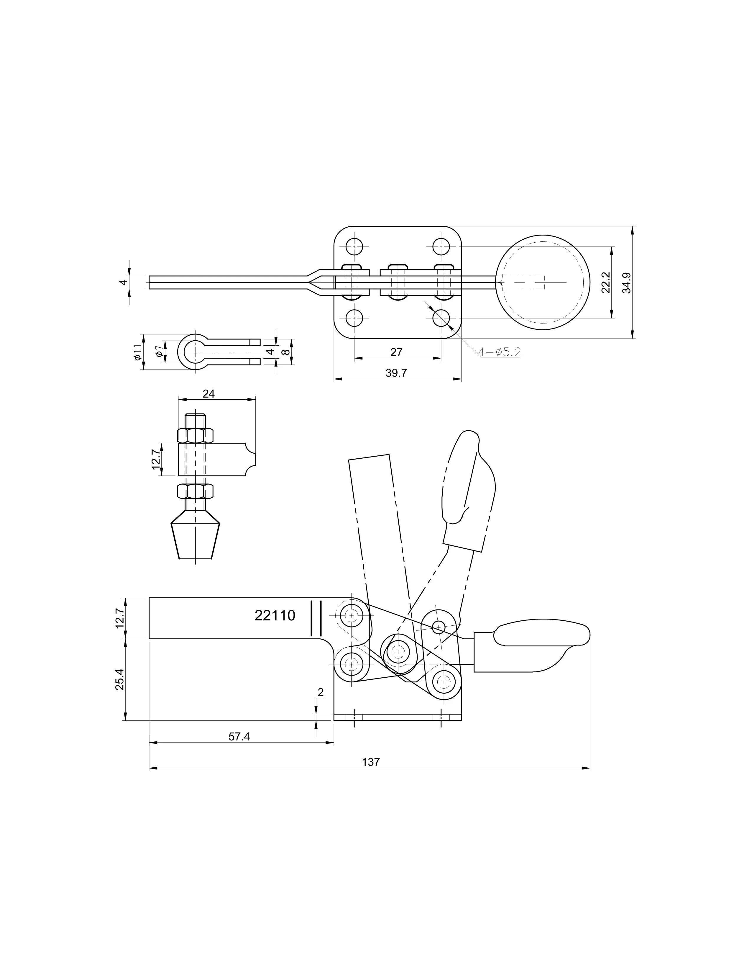 Прижим шарнирно-рычажный Арт. CH-22110