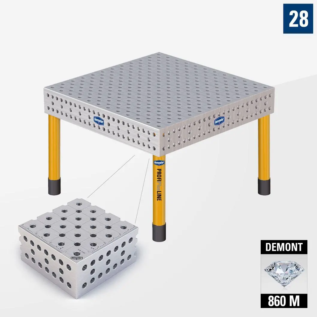 PROFIPlusLINE PL 3D Сварочный стол 28 1200х1200 Азотированный DEMONT 860 M Со стандартными опорами P