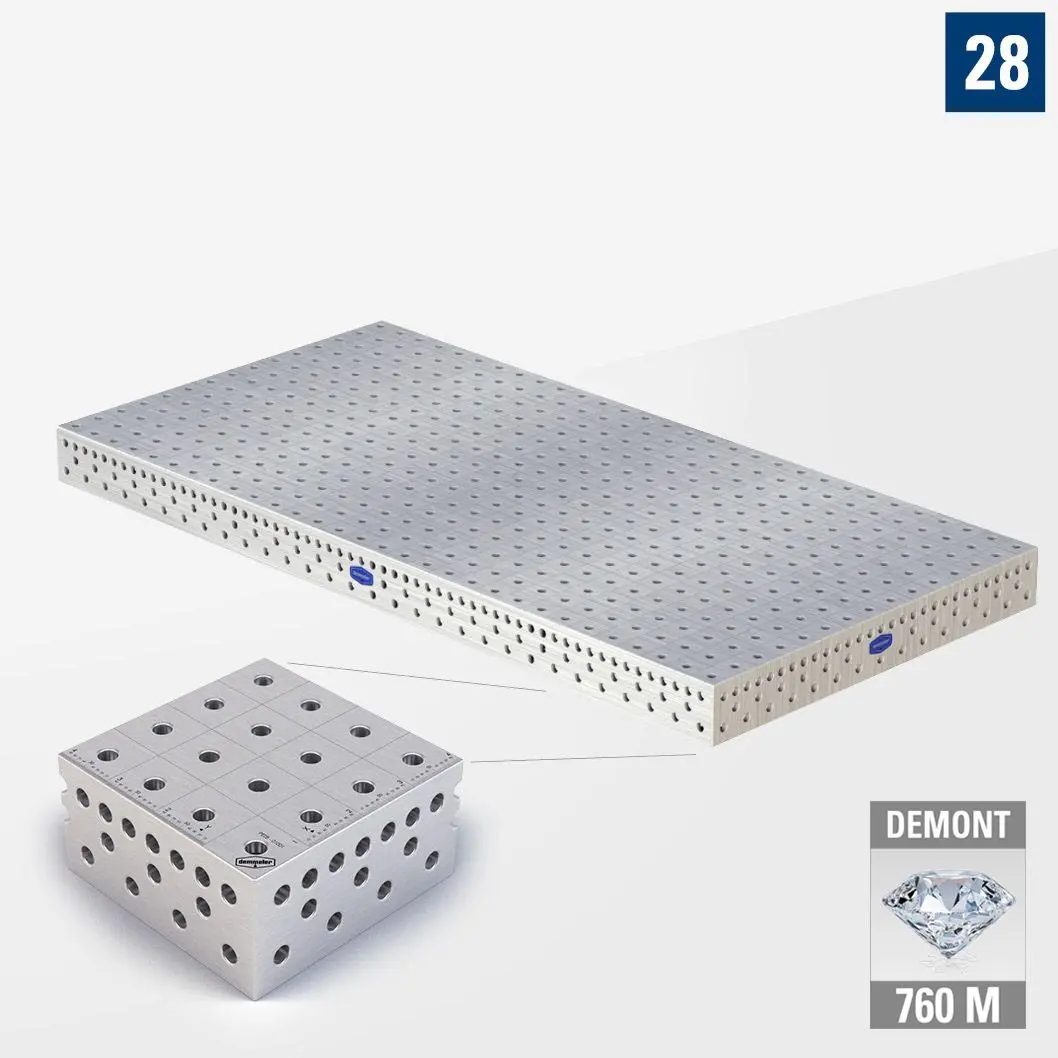 3D Сварочный стол PE28 3000х1500 Азотированный DEMONT 760 M без опор PE28-01004-500