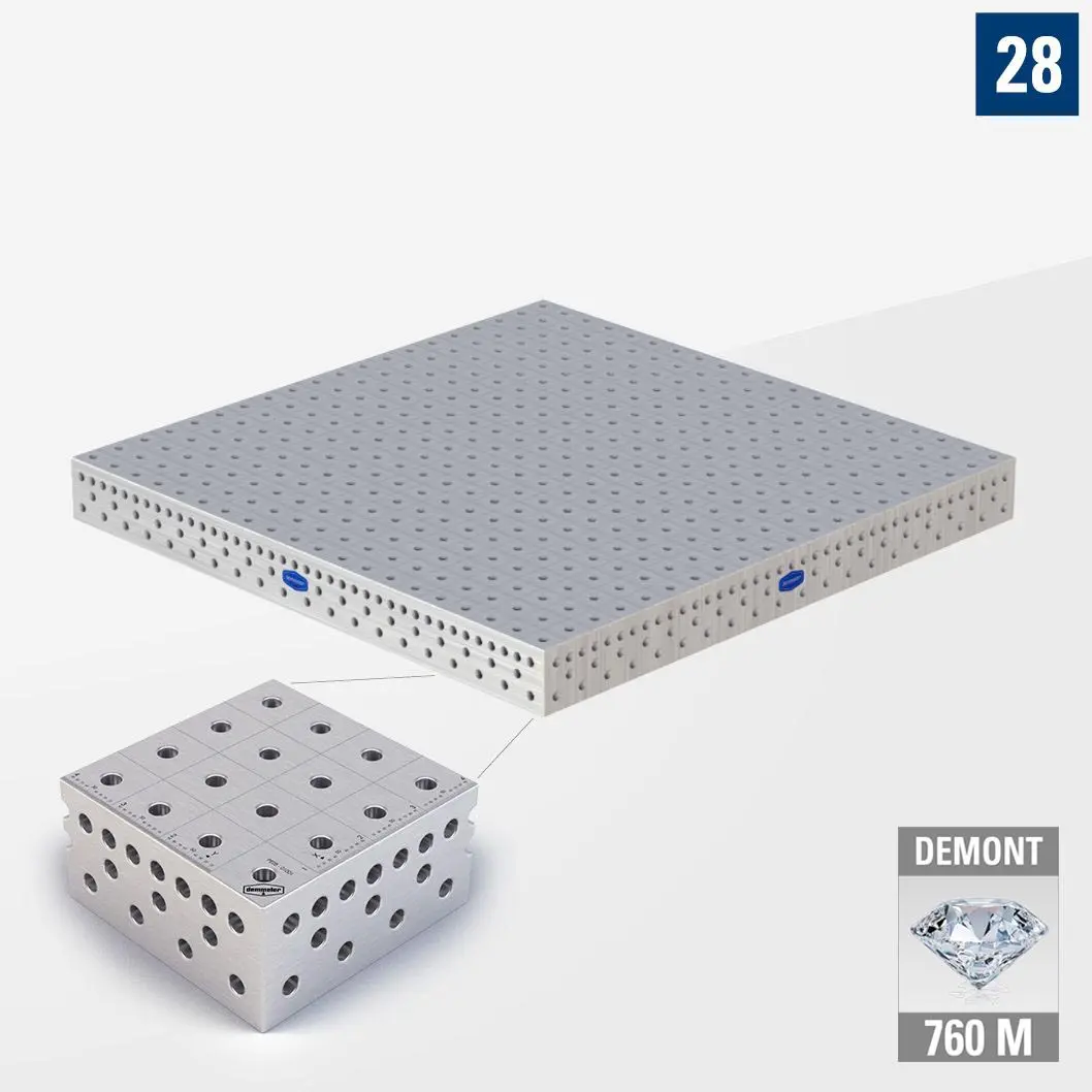 3D Сварочный стол PE28 2000х2000 Азотированный DEMONT 760 M без опор PE28-01006-500