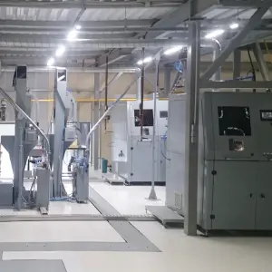 Автоматическая линия двухдуговой наплавки для производства снарядов