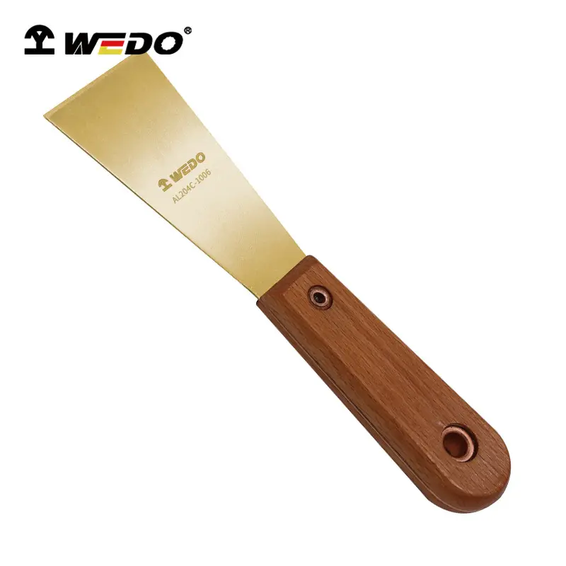 Шпатель-скребок узкий с деревянной рукояткой искробезопасный AL204C-1002