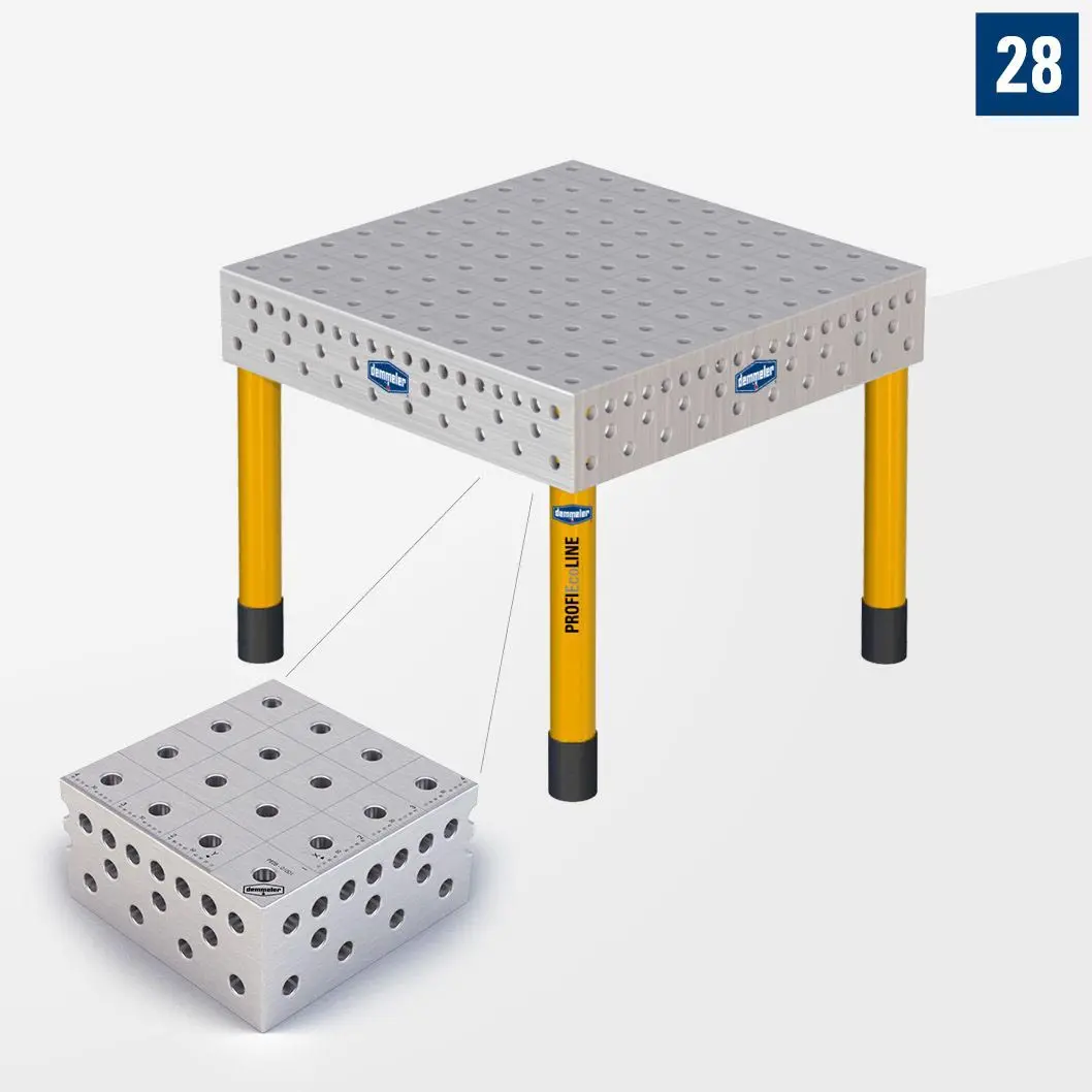 3D Сварочный стол PE28 1000х1000 Стандартное исполнение Со стандартными опорами PE28-01001-001