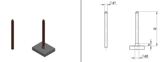 Изоляционный гвоздь ARC стальной омедненный диаметром 3 мм длиной 65 мм