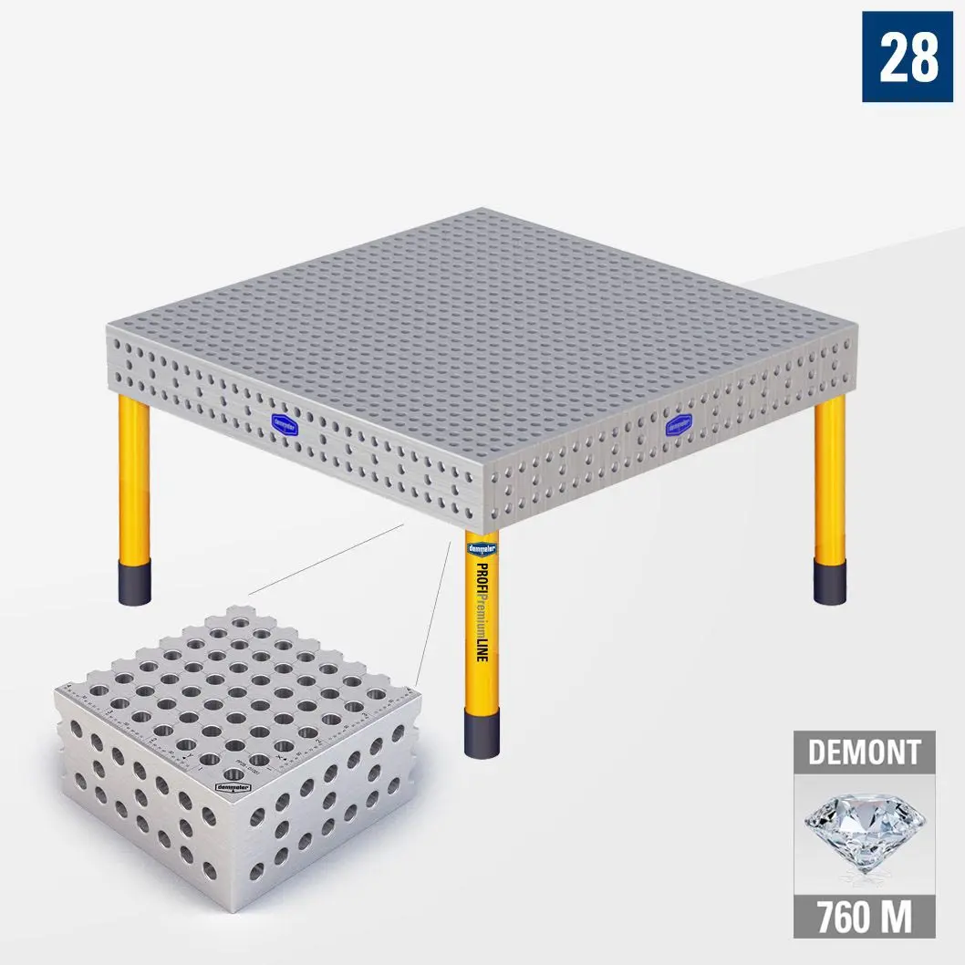 PROFI Premium LINE PP 3D Сварочный стол 1500х1500 Азотированный DEMONT 760 M Со стандартными опорами