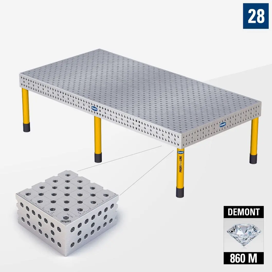 PROFIPlusLINE PL 3D Сварочный стол 28 3000х1500 Азотированный DEMONT 860 M Со стандартными опорами P