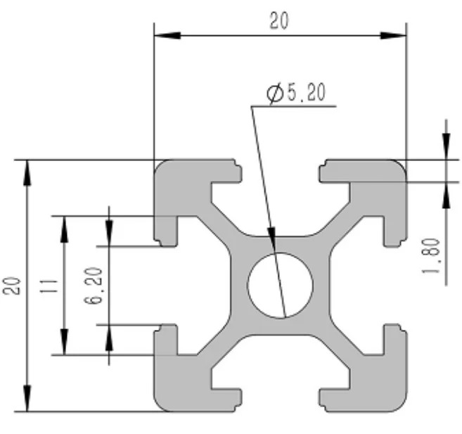 2020-6B Алюминиевый конструкционный профиль анодированный