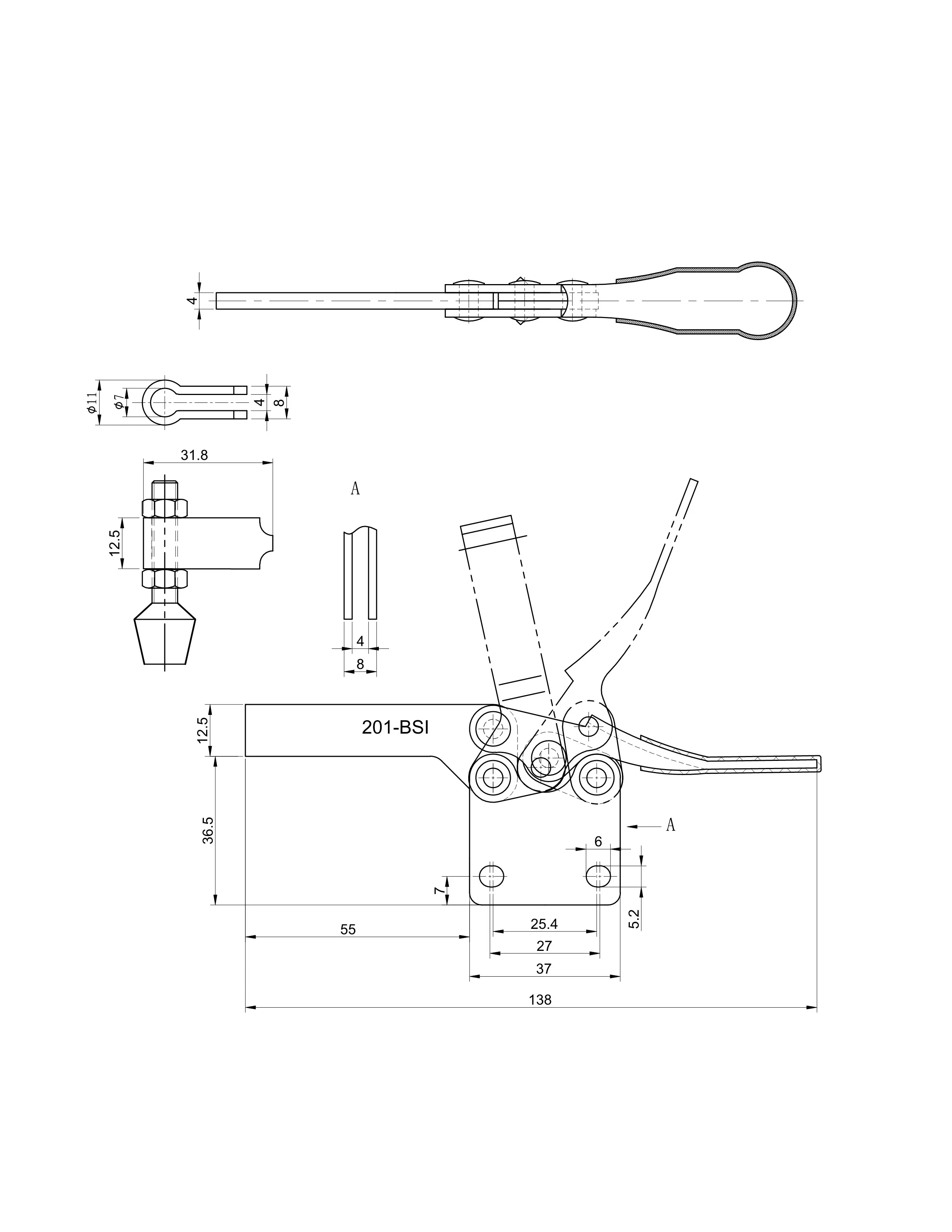 Прижим шарнирно-рычажный Арт. CH-201BSI