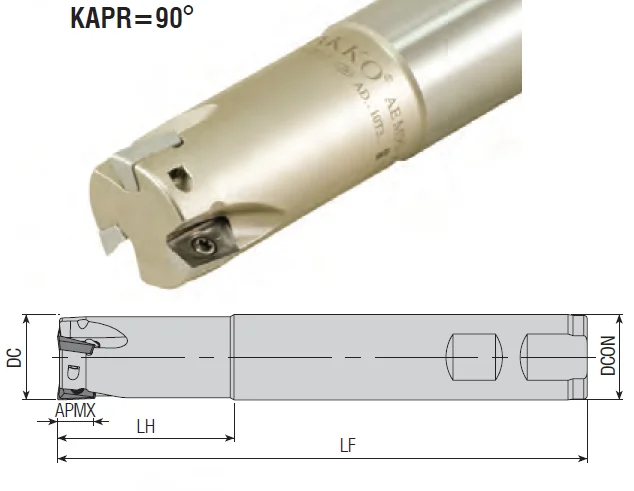 AEM90-AD1606-D32-W32-L150-Z03 S-тип концевая фреза