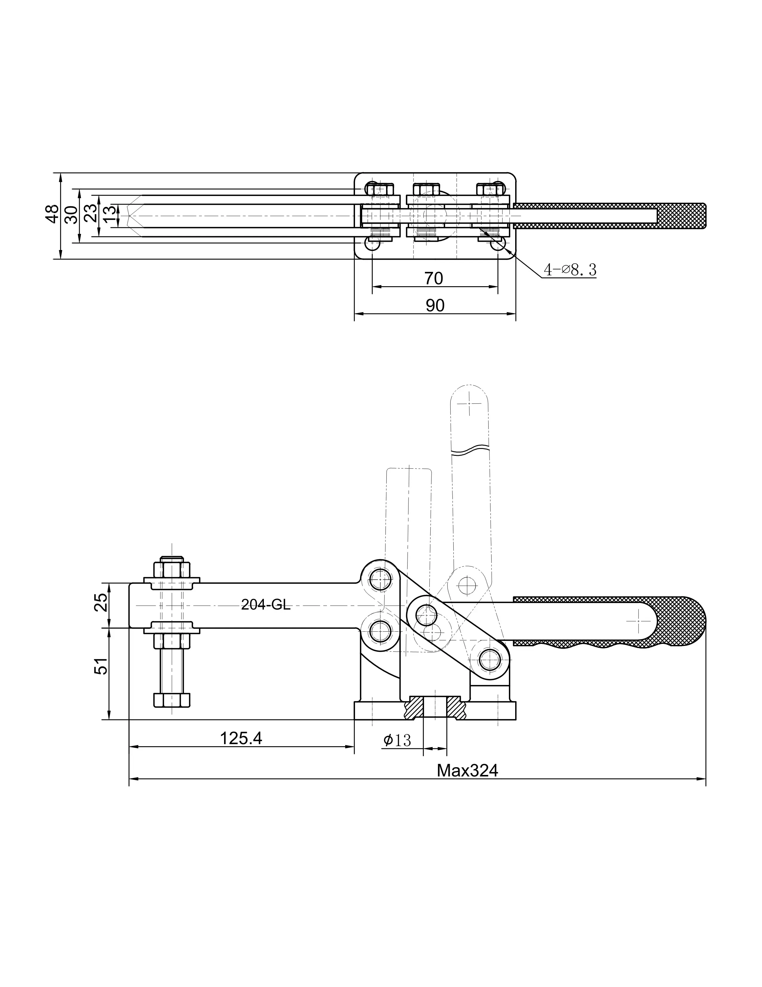 Прижим шарнирно-рычажный Арт. CH-204GL