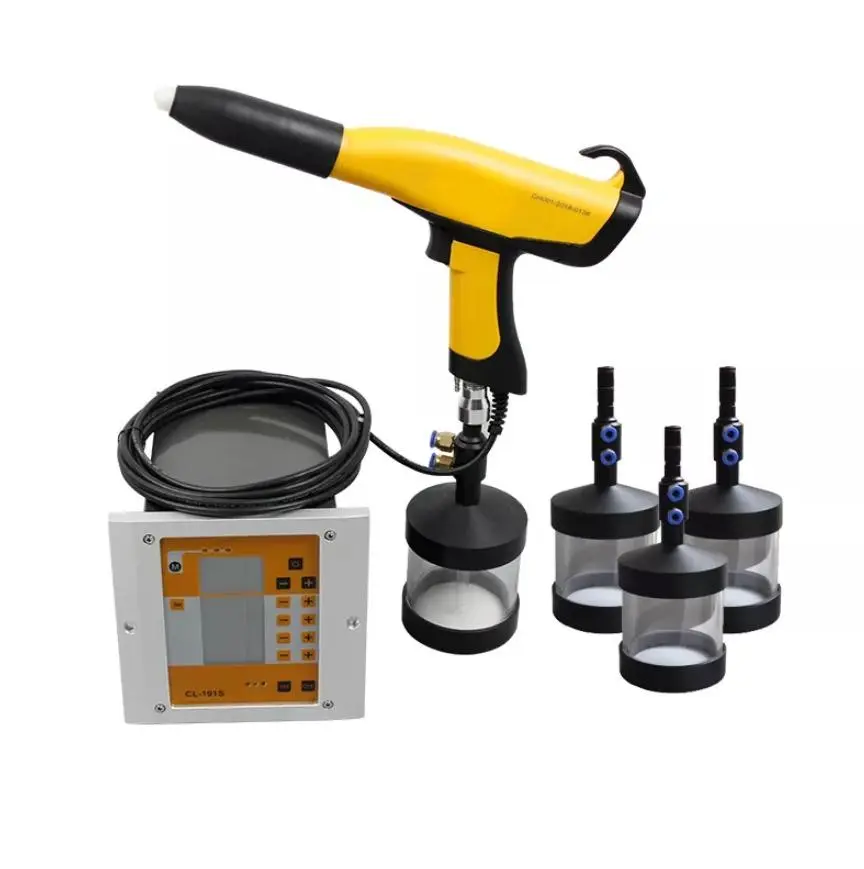 Портативный пистолет для напыления порошковой краски с колбой псевдоожижения CC-720-PC