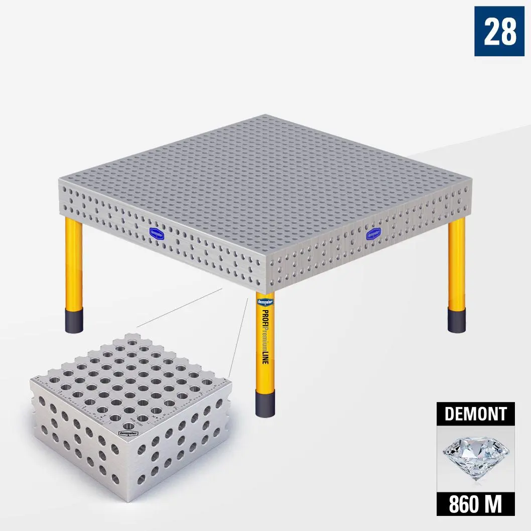 PROFI Premium LINE PP 3D Сварочный стол 1500х1500 Азотированный DEMONT 860 M Со стандартными опорами