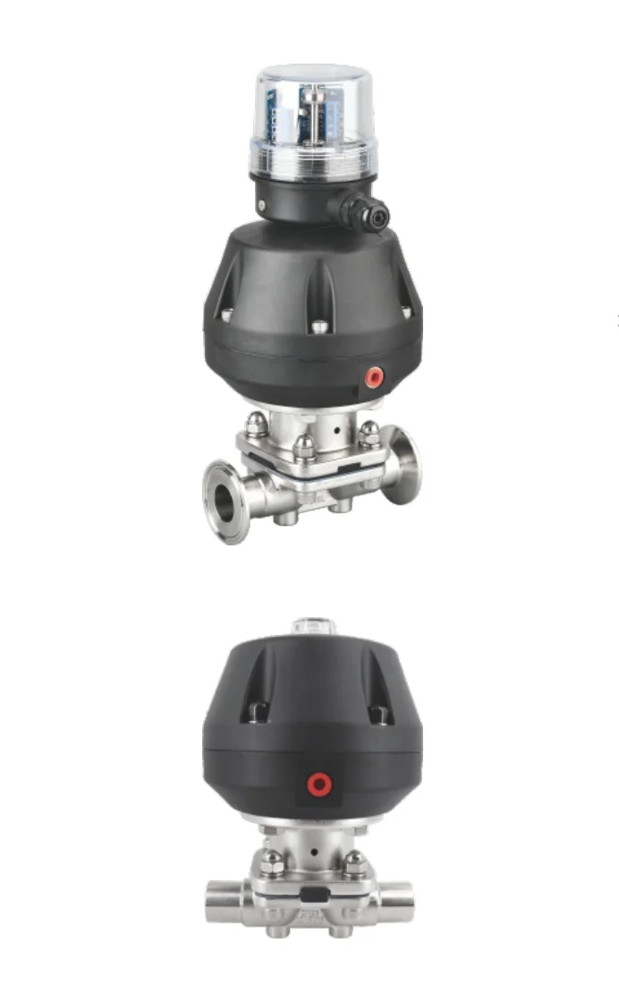 Пневматический мембранный клапан (привод с грибовидной головкой)
(Уплотнение 25, разммер DN25 1")