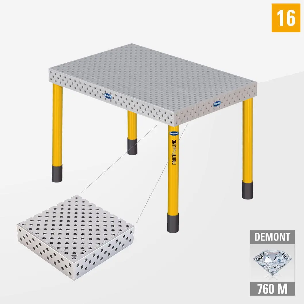 PROFIPlusLINE PL 3D Сварочный стол 16 1200х800 Азотированный DEMONT 760 M Со стандартными опорами