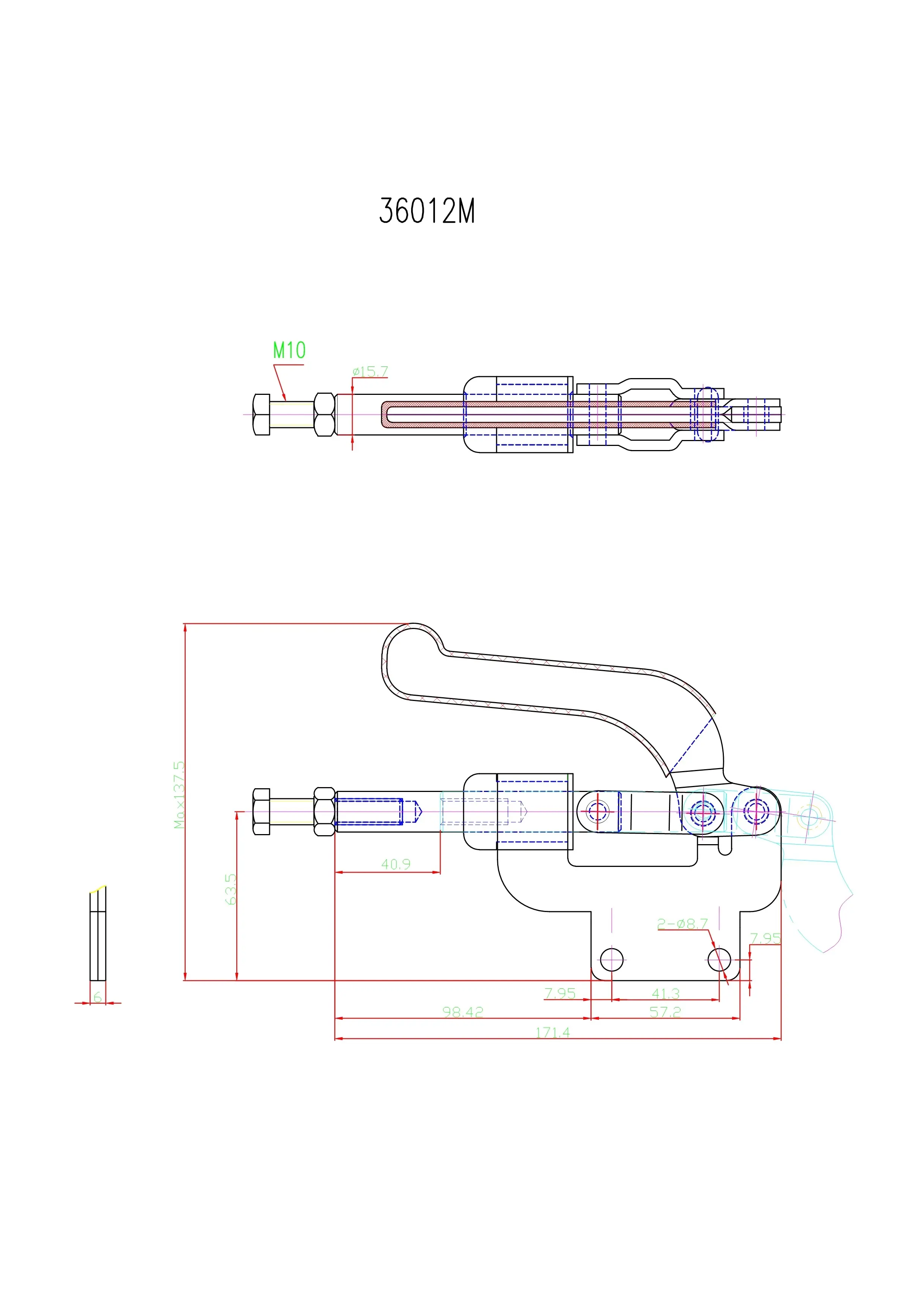 Прижим шарнирно-рычажный Арт. CH-36012M