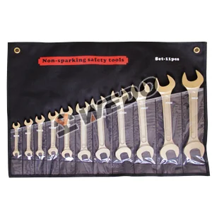 Набор рожковых двусторонних гаечных ключей искробезопасных, 9 предметов AL142