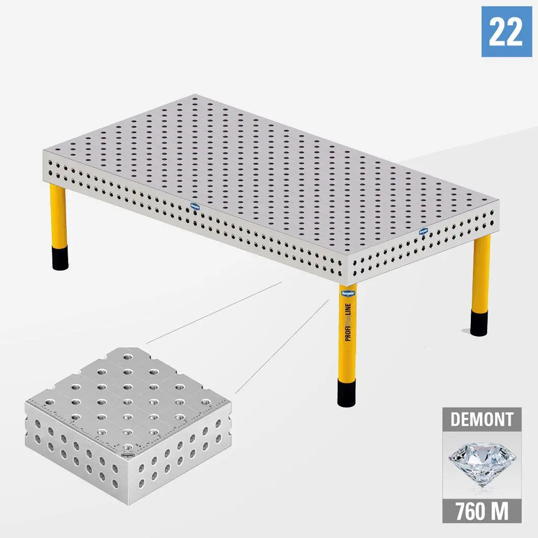 PROFIPlusLINE PL 3D table 22 2000х1000 Азотированный DEMONT 760 M Со стандартными опорами PL22-01002