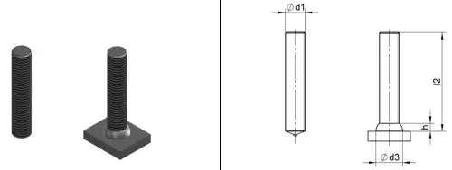 Шпилька резьбовая FD с алюминиевым кончиком Стальная M6x16 Арт. 44-06-016