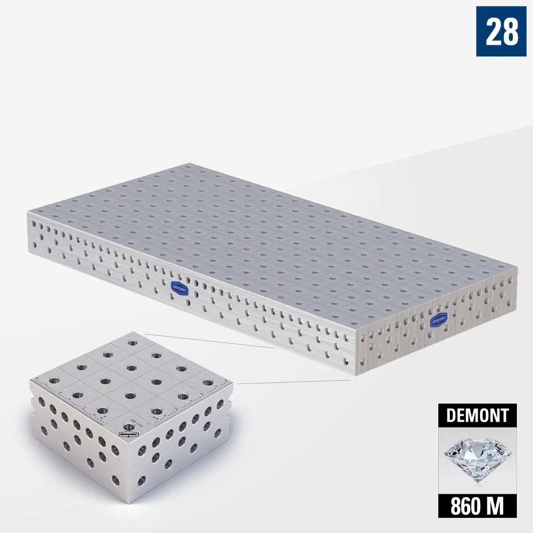 3D Сварочный стол PE28 2000х1000 Азотированный DEMONT 860 M без опор PE28-01002-700