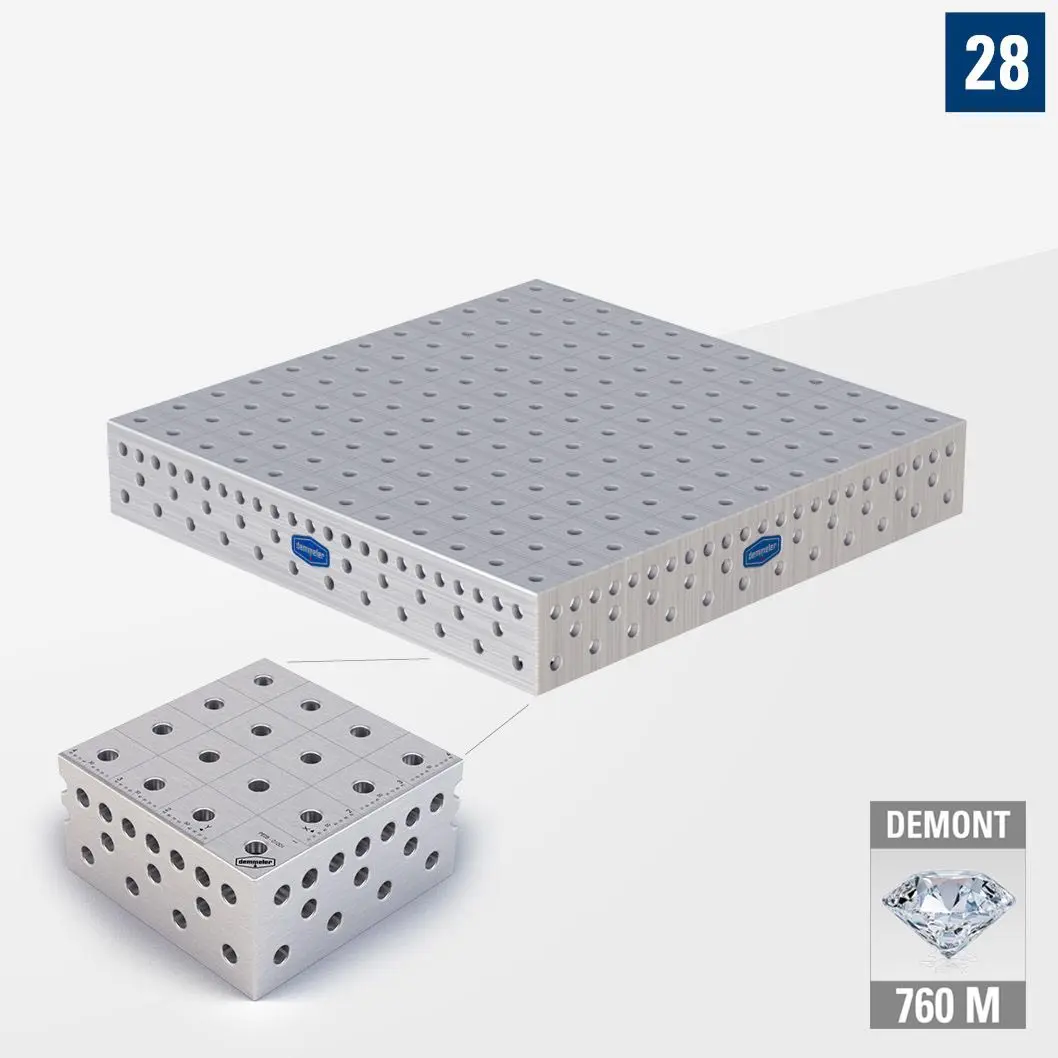 3D Сварочный стол PE28 1200х1200 Азотированный DEMONT 760 M без опор PE28-01056-500