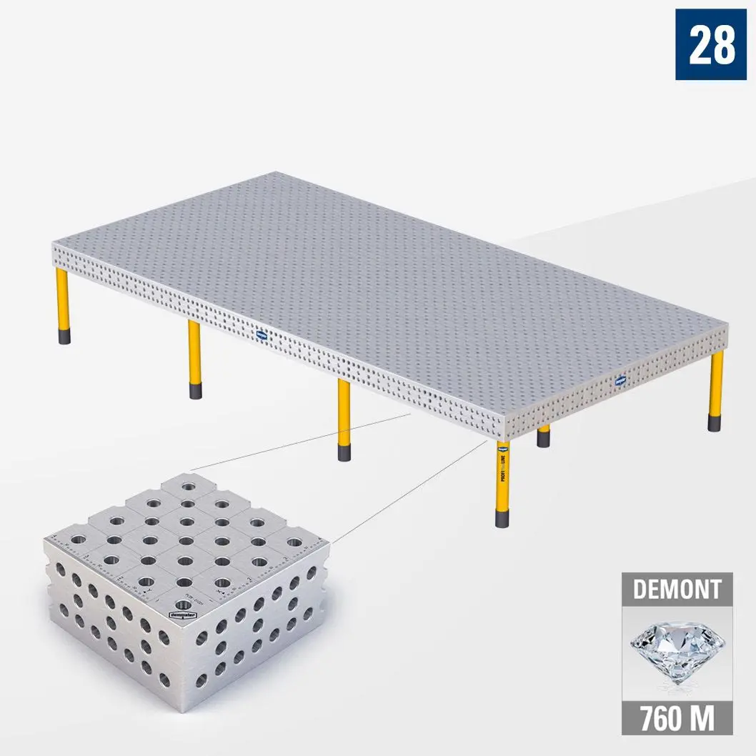 PROFIPlusLINE PL 3D Сварочный стол 28 4800х2400 Азотированный DEMONT 760 M Со стандартными опорами P