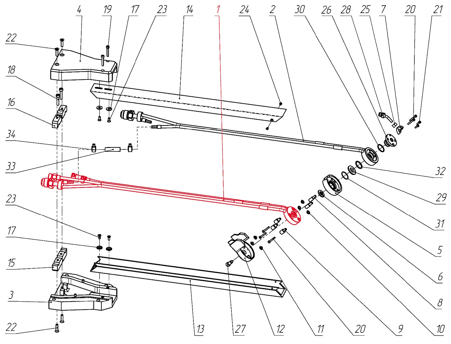 IRS-00106152 F1-45-700 Модуль катода на Взрыв-схеме плазмотрона F1-45