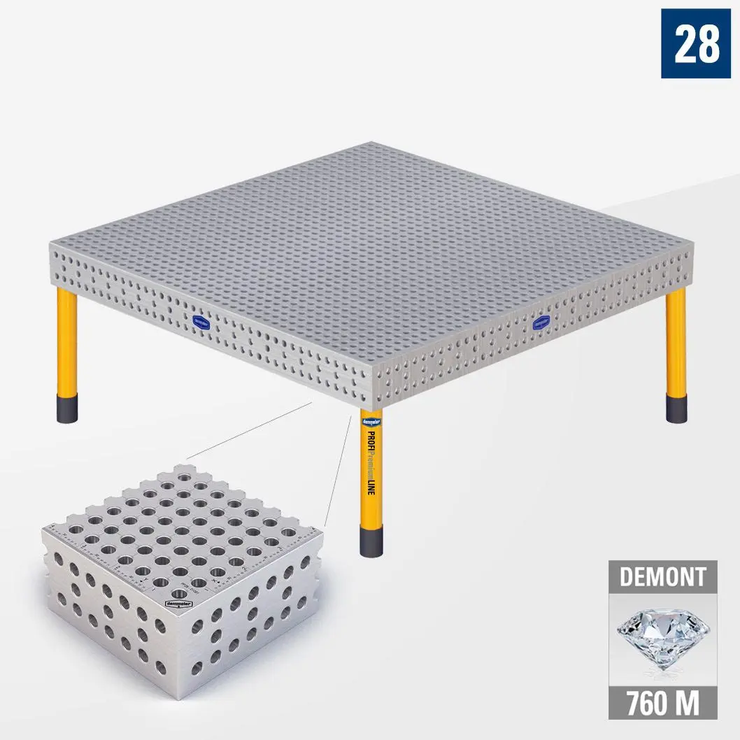 PROFI Premium LINE PP 3D Сварочный стол 2000х2000 Азотированный DEMONT 760 M Со стандартными опорами