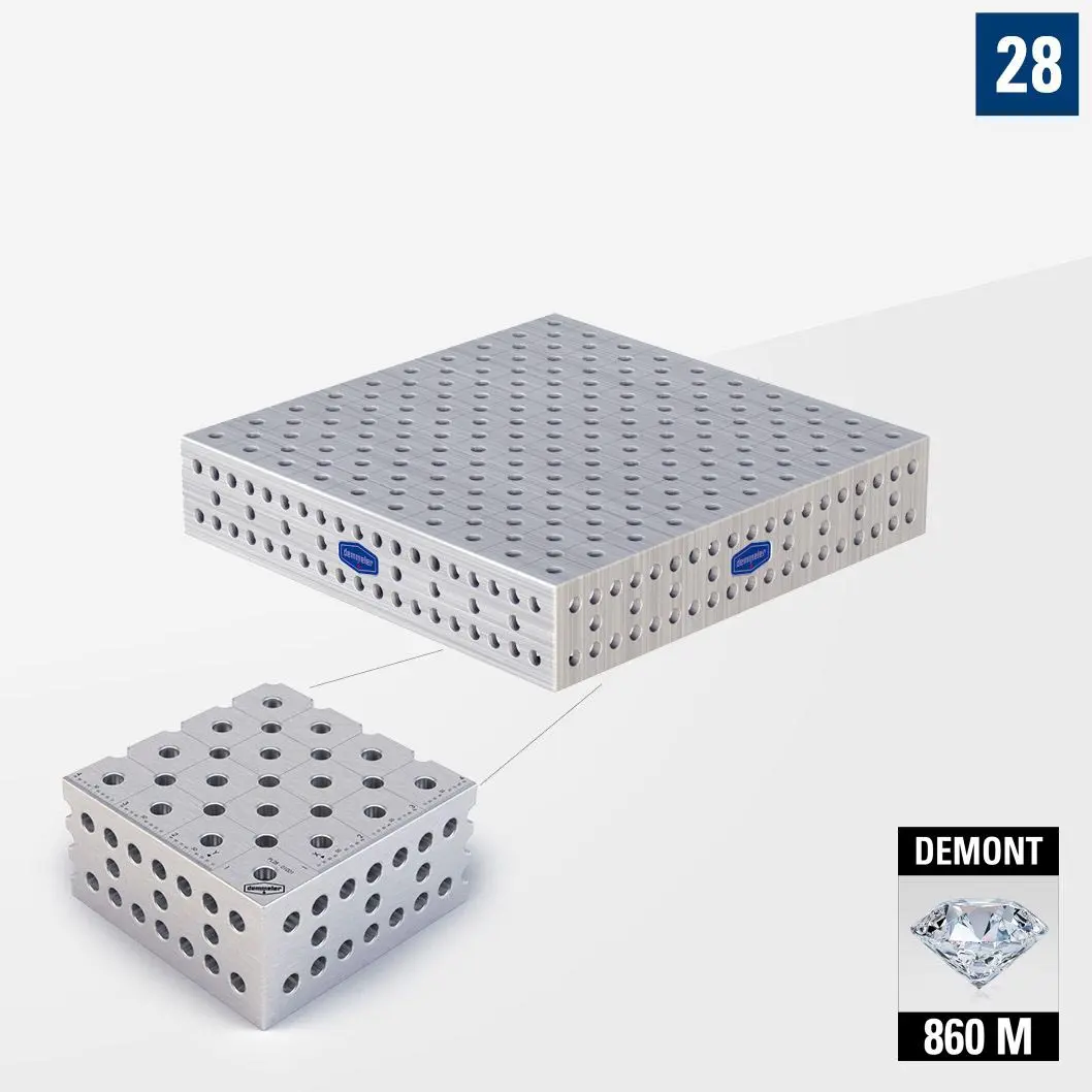 PROFIPlusLINE PL 3D Сварочный стол 28 1000х1000 Азотированный DEMONT 860 M без опор PL28-01001-700