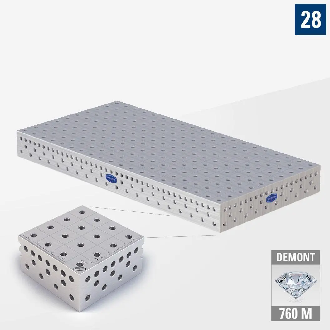 3D Сварочный стол PE28 2000х1000 Азотированный DEMONT 760 M без опор PE28-01002-500