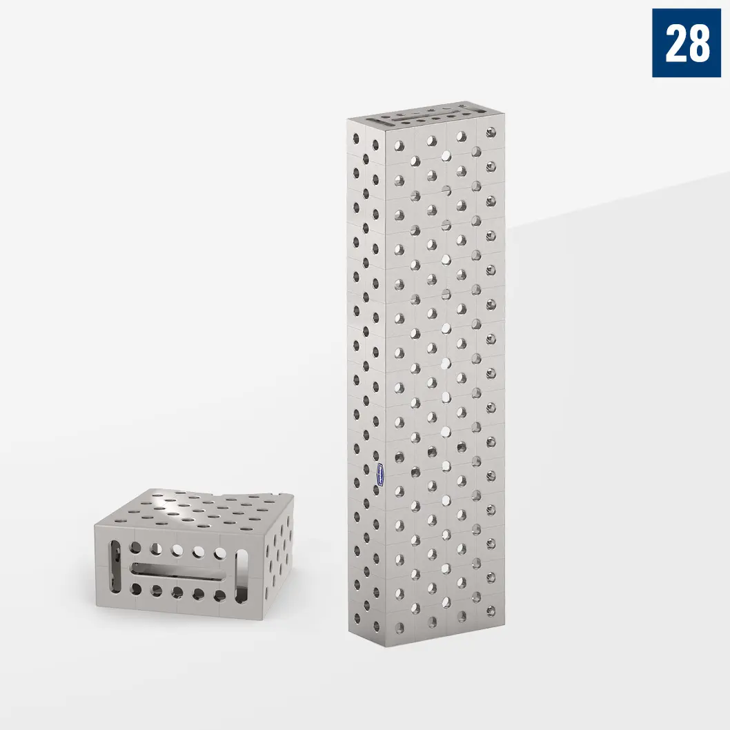 Промежуточный U-образный блок сталь. Торцевые стороны - Отверстие/слот L1500 400х200 P28-04002-224