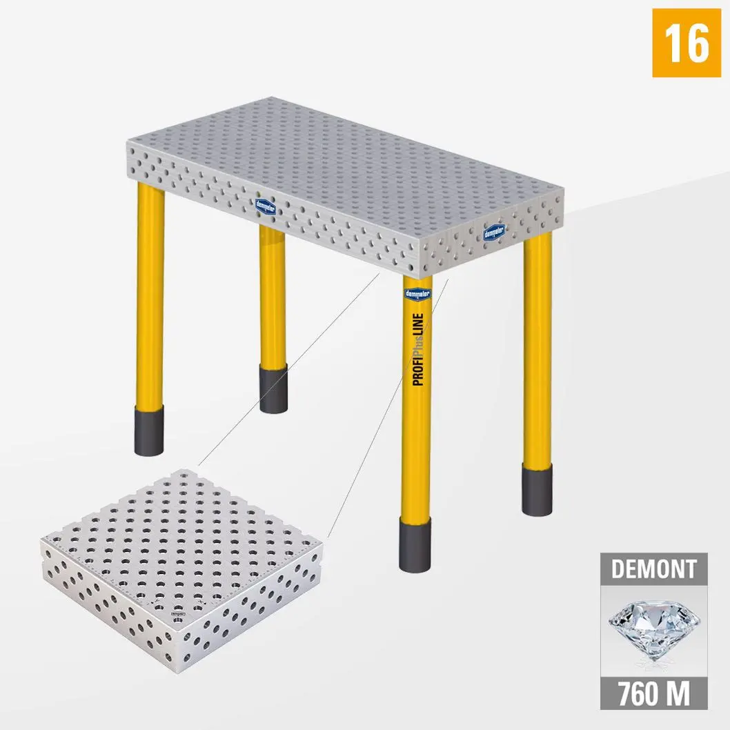 PROFIPlusLINE PL 3D Сварочный стол 16 1000х500 Азотированный DEMONT 760 M Со стандартными опорами