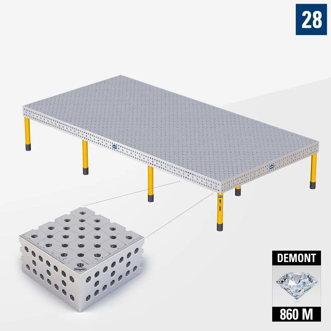 PROFIPlusLINE PL 3D Сварочный стол 28 4800х2400 Азотированный DEMONT 860 M Со стандартными опорами P