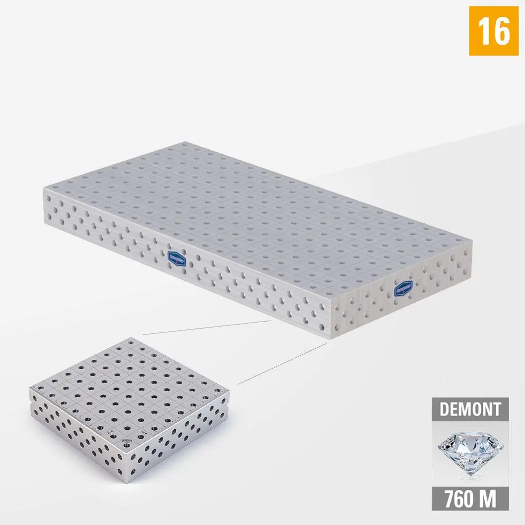 PE 3D Сварочный стол 16 1000х500 Азотированный DEMONT 760 M без опор