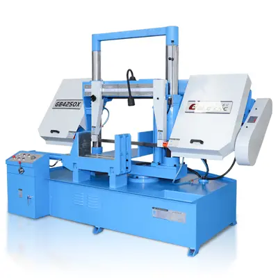 Полуавтоматический двухстоечный ленточнопильный станок по металлу GB4250X-45