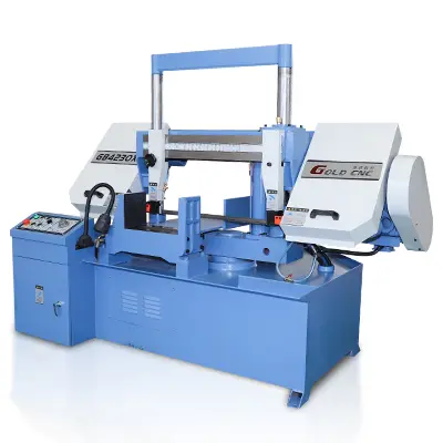 Полуавтоматический двухстоечный ленточнопильный станок по металлу GB4230X-45