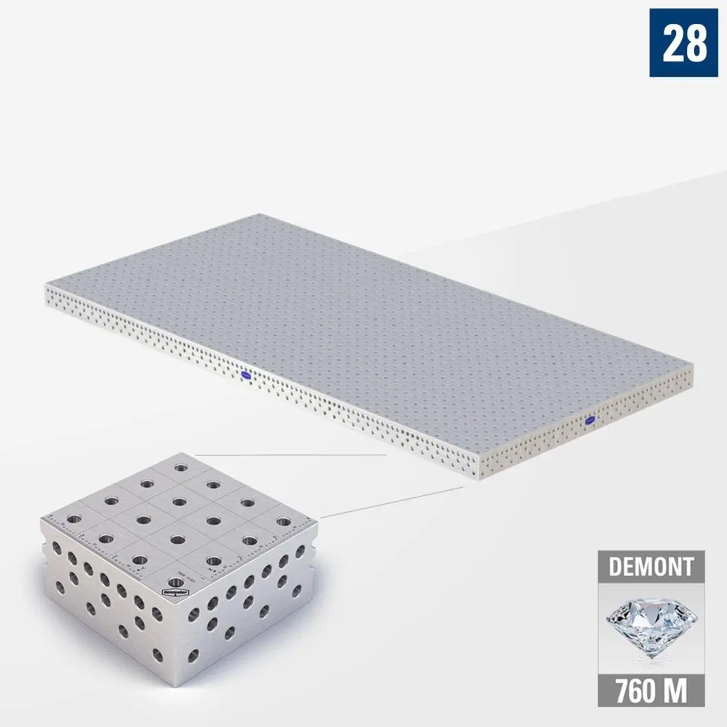 3D Сварочный стол PE28 4800х2400 Азотированный DEMONT 760 M без опор PE28-11085-500