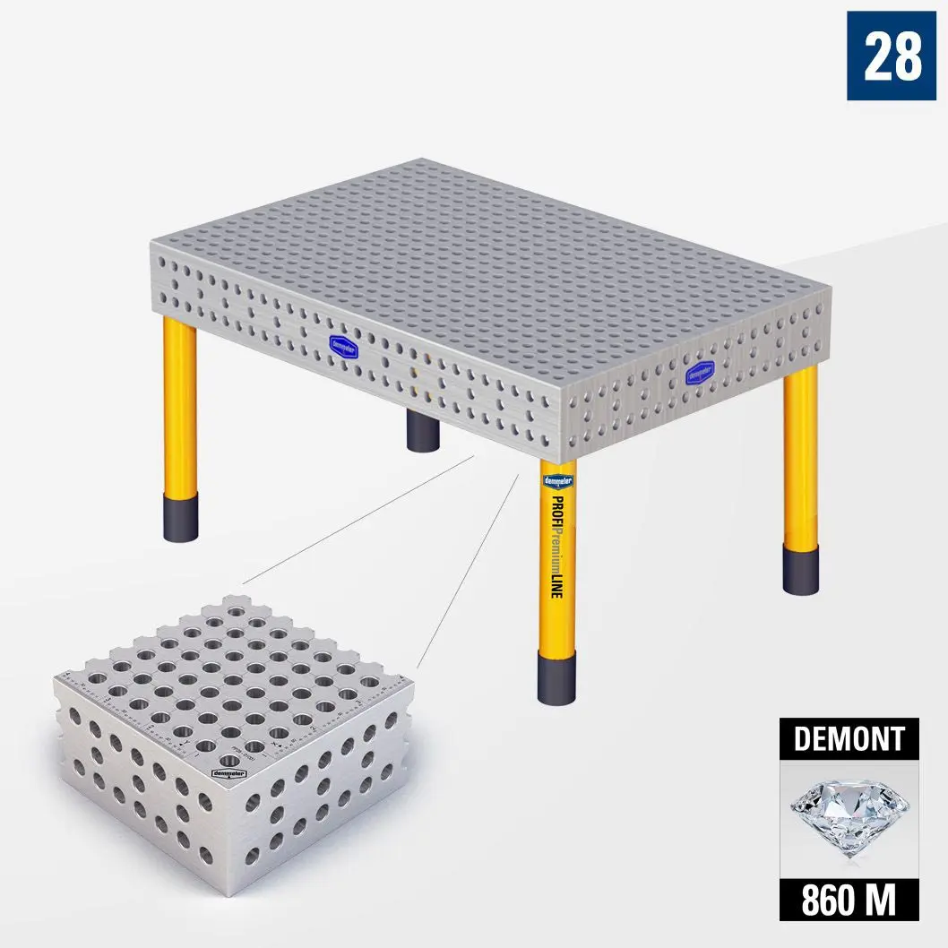 PROFI Premium LINE PP 3D Сварочный стол 1500х1000 Азотированный DEMONT 860 M Со стандартными опорами