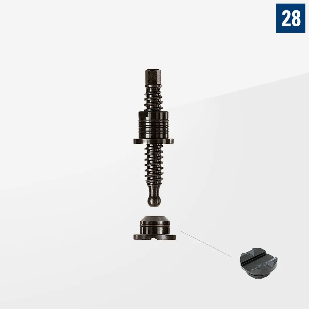 Короткий шпиндель с втулкой и зажимным диском D28-07022-000