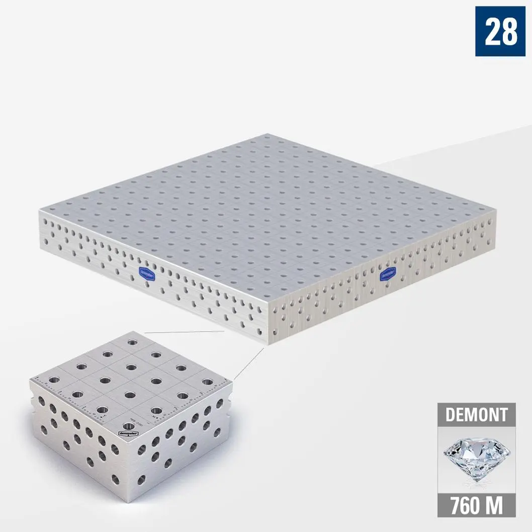 3D Сварочный стол PE28 1500х1500 Азотированный DEMONT 760 M без опор PE28-01031-500