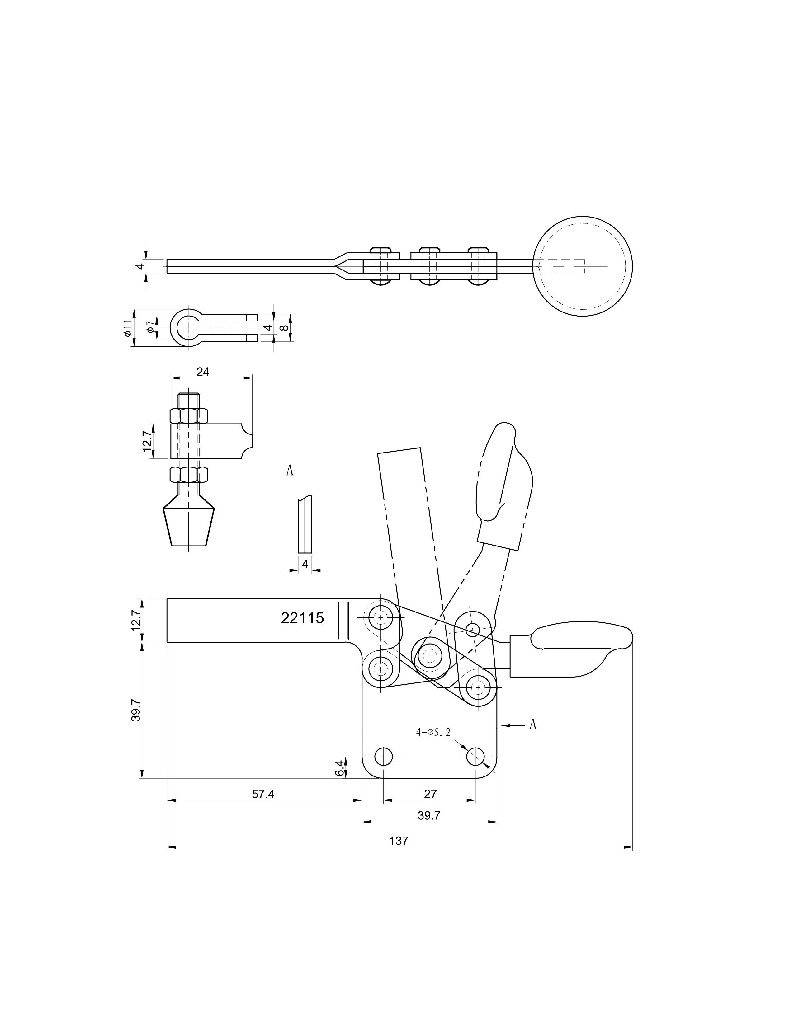 Прижим шарнирно-рычажный Арт. CH-22115