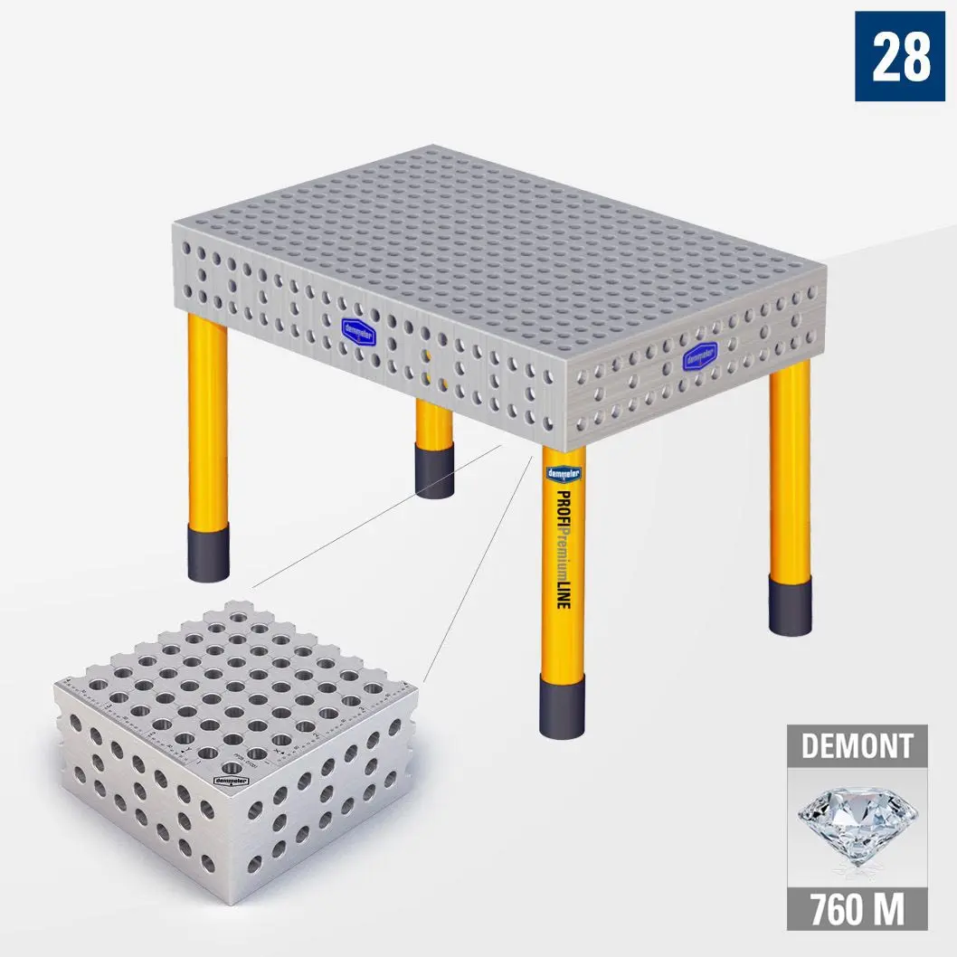 PROFI Premium LINE PP 3D Сварочный стол 1200х800 Азотированный Demont 760M cо стандартыми опорами